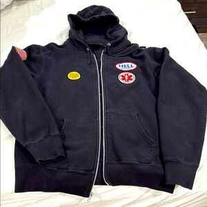 Supreme hysteric Glamour patches zip up sweatshirt hoodie